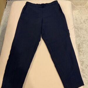 JCrew Blue 10 Elastic Waist Ankle Pant Lightweight Office Casual Normcore